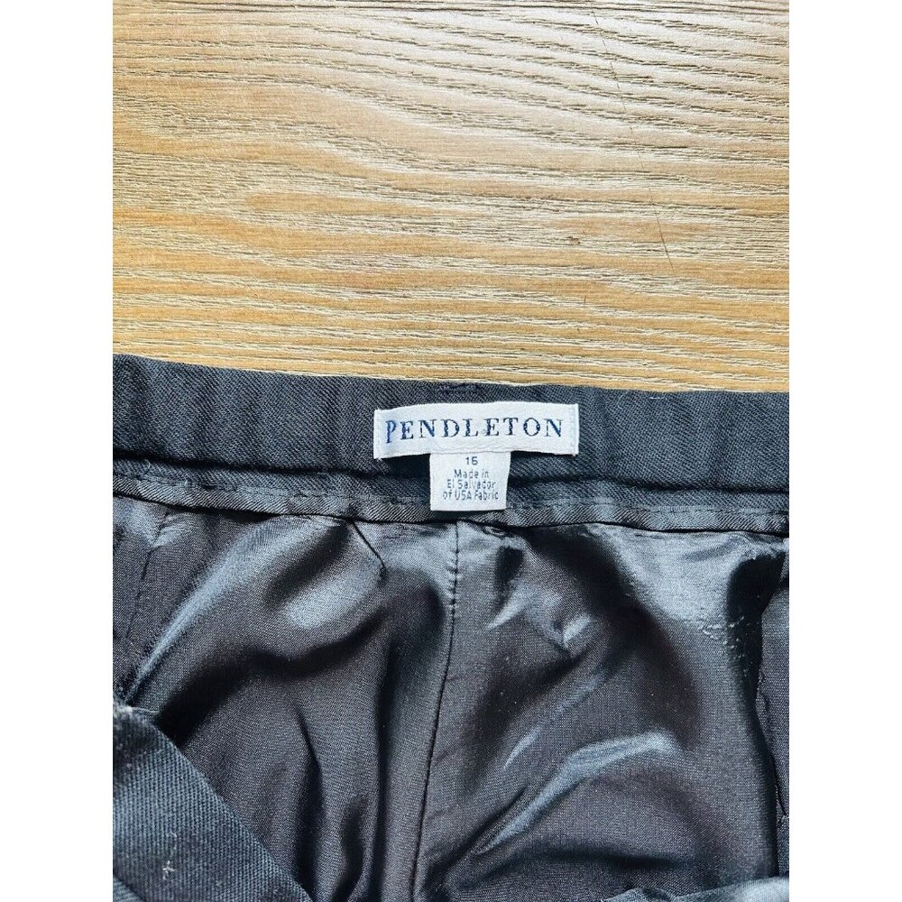 Pendleton Black Virgin Wool Flat Front Trousers D… - image 6